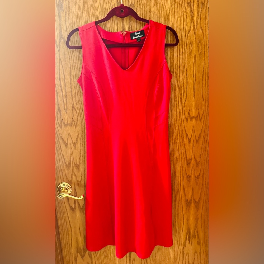 Dennis Basso Vibrant Red Midi Dress